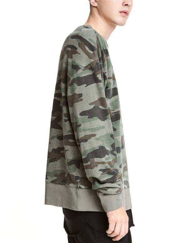 سویشرت مردانه جلوبسته سبز ارتشی H&M